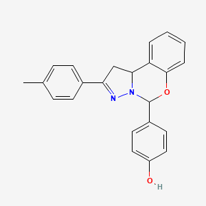 molecular formula C23H20N2O2 B5074795 4-[2-(4-methylphenyl)-1,10b-dihydropyrazolo[1,5-c][1,3]benzoxazin-5-yl]phenol 