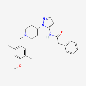 N-{1-[1-(4-methoxy-2,5-dimethylbenzyl)-4-piperidinyl]-1H-pyrazol-5-yl}-2-phenylacetamide