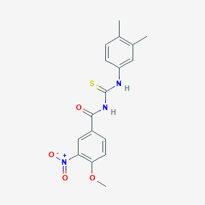 molecular formula C17H17N3O4S B5074808 N-{[(3,4-dimethylphenyl)amino]carbonothioyl}-4-methoxy-3-nitrobenzamide 