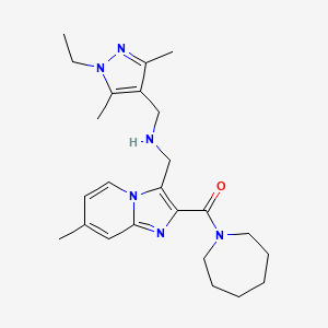 Azepan-1-yl-[3-[[(1-ethyl-3,5-dimethylpyrazol-4-yl)methylamino]methyl]-7-methylimidazo[1,2-a]pyridin-2-yl]methanone