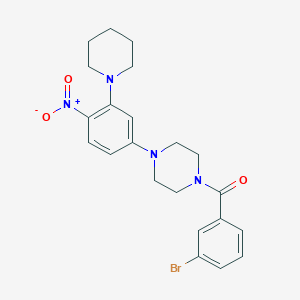 molecular formula C22H25BrN4O3 B5074850 1-(3-bromobenzoyl)-4-[4-nitro-3-(1-piperidinyl)phenyl]piperazine 