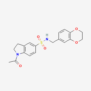 molecular formula C19H20N2O5S B5074872 1-acetyl-N-(2,3-dihydro-1,4-benzodioxin-6-ylmethyl)-5-indolinesulfonamide 