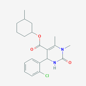 molecular formula C20H25ClN2O3 B5074996 3-Methylcyclohexyl 4-(2-chlorophenyl)-1,6-dimethyl-2-oxo-1,2,3,4-tetrahydropyrimidine-5-carboxylate 