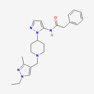 N-(1-{1-[(1-ethyl-3-methyl-1H-pyrazol-4-yl)methyl]-4-piperidinyl}-1H-pyrazol-5-yl)-2-phenylacetamide