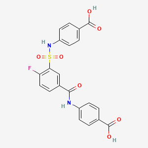 molecular formula C21H15FN2O7S B5075016 4-{[(5-{[(4-carboxyphenyl)amino]carbonyl}-2-fluorophenyl)sulfonyl]amino}benzoic acid 