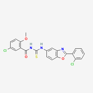 5-chloro-N-{[2-(2-chlorophenyl)-1,3-benzoxazol-5-yl]carbamothioyl}-2-methoxybenzamide