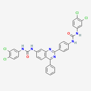 1-(3,4-Dichlorophenyl)-3-[2-[4-[(3,4-dichlorophenyl)carbamoylamino]phenyl]-4-phenylquinazolin-7-yl]urea