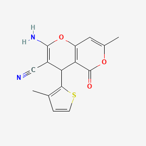 molecular formula C15H12N2O3S B5075116 2-amino-7-methyl-4-(3-methyl-2-thienyl)-5-oxo-4H,5H-pyrano[4,3-b]pyran-3-carbonitrile 