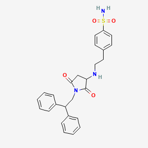 molecular formula C26H27N3O4S B5075137 4-(2-{[1-(2,2-diphenylethyl)-2,5-dioxo-3-pyrrolidinyl]amino}ethyl)benzenesulfonamide 