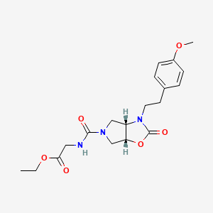 ethyl [({(3aS*,6aR*)-3-[2-(4-methoxyphenyl)ethyl]-2-oxohexahydro-5H-pyrrolo[3,4-d][1,3]oxazol-5-yl}carbonyl)amino]acetate