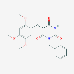 molecular formula C21H20N2O6 B5075236 1-benzyl-5-(2,4,5-trimethoxybenzylidene)-2,4,6(1H,3H,5H)-pyrimidinetrione 