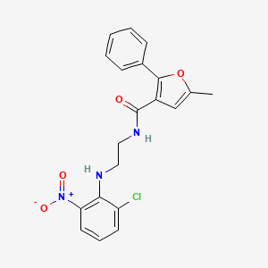 molecular formula C20H18ClN3O4 B5075248 N-{2-[(2-chloro-6-nitrophenyl)amino]ethyl}-5-methyl-2-phenyl-3-furamide 