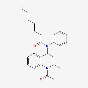 N-(1-acetyl-2-methyl-1,2,3,4-tetrahydro-4-quinolinyl)-N-phenylheptanamide