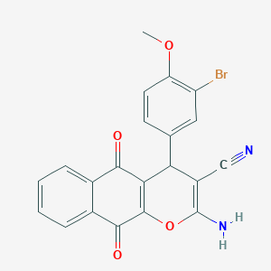 molecular formula C21H13BrN2O4 B5075332 2-amino-4-(3-bromo-4-methoxyphenyl)-5,10-dioxo-5,10-dihydro-4H-benzo[g]chromene-3-carbonitrile 