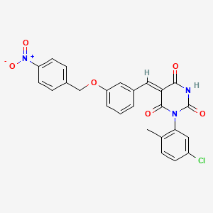 molecular formula C25H18ClN3O6 B5075348 1-(5-chloro-2-methylphenyl)-5-{3-[(4-nitrobenzyl)oxy]benzylidene}-2,4,6(1H,3H,5H)-pyrimidinetrione 