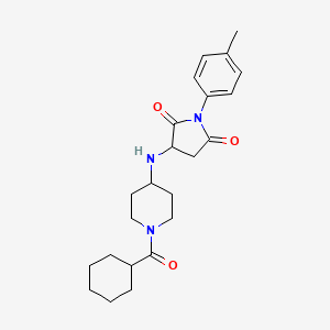 molecular formula C23H31N3O3 B5075418 3-{[1-(cyclohexylcarbonyl)-4-piperidinyl]amino}-1-(4-methylphenyl)-2,5-pyrrolidinedione 