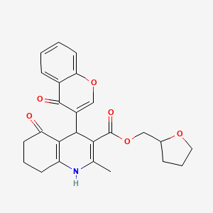 molecular formula C25H25NO6 B5075421 tetrahydro-2-furanylmethyl 2-methyl-5-oxo-4-(4-oxo-4H-chromen-3-yl)-1,4,5,6,7,8-hexahydro-3-quinolinecarboxylate 