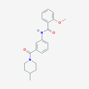 molecular formula C21H24N2O3 B5075448 2-methoxy-N-{3-[(4-methyl-1-piperidinyl)carbonyl]phenyl}benzamide 