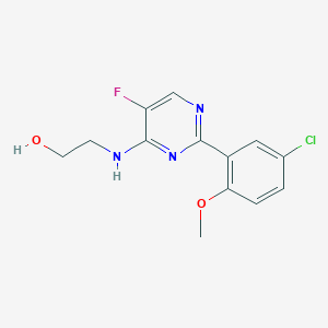 2-[[2-(5-Chloro-2-methoxyphenyl)-5-fluoropyrimidin-4-yl]amino]ethanol