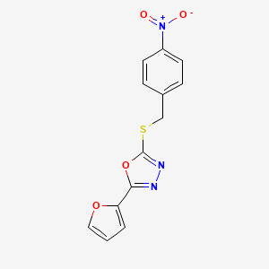 molecular formula C13H9N3O4S B5075470 2-(2-furyl)-5-[(4-nitrobenzyl)thio]-1,3,4-oxadiazole 