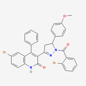 6-bromo-3-[1-(2-bromobenzoyl)-5-(4-methoxyphenyl)-4,5-dihydro-1H-pyrazol-3-yl]-4-phenyl-2(1H)-quinolinone