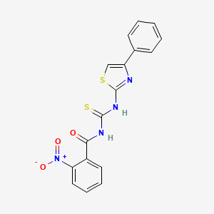 2-nitro-N-{[(4-phenyl-1,3-thiazol-2-yl)amino]carbonothioyl}benzamide