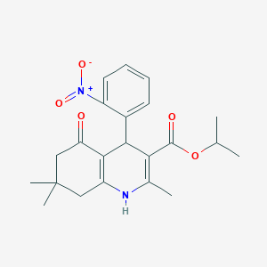 Propan-2-yl 2,7,7-trimethyl-4-(2-nitrophenyl)-5-oxo-1,4,6,8-tetrahydroquinoline-3-carboxylate