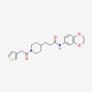 molecular formula C22H26N2O4S B5075536 N-(2,3-dihydro-1,4-benzodioxin-6-yl)-3-[1-(3-thienylacetyl)-4-piperidinyl]propanamide 