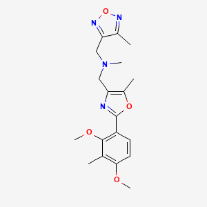 molecular formula C19H24N4O4 B5075543 1-[2-(2,4-dimethoxy-3-methylphenyl)-5-methyl-1,3-oxazol-4-yl]-N-methyl-N-[(4-methyl-1,2,5-oxadiazol-3-yl)methyl]methanamine 