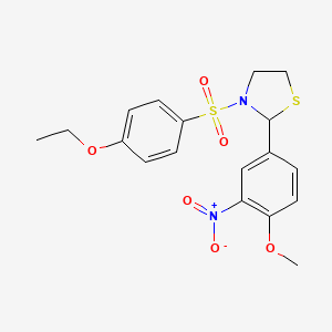 3-[(4-ethoxyphenyl)sulfonyl]-2-(4-methoxy-3-nitrophenyl)-1,3-thiazolidine