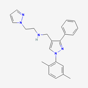 molecular formula C23H25N5 B5075574 N-{[1-(2,5-dimethylphenyl)-3-phenyl-1H-pyrazol-4-yl]methyl}-2-(1H-pyrazol-1-yl)ethanamine 