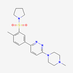 molecular formula C20H27N5O2S B5075593 3-(4-methyl-1-piperazinyl)-6-[4-methyl-3-(1-pyrrolidinylsulfonyl)phenyl]pyridazine 