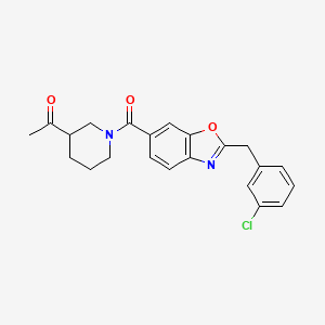 molecular formula C22H21ClN2O3 B5075622 1-(1-{[2-(3-chlorobenzyl)-1,3-benzoxazol-6-yl]carbonyl}-3-piperidinyl)ethanone 