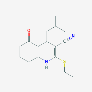 2-(ethylthio)-4-isobutyl-5-oxo-1,4,5,6,7,8-hexahydro-3-quinolinecarbonitrile