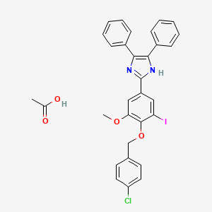 molecular formula C31H26ClIN2O4 B5075641 acetic acid;2-[4-[(4-chlorophenyl)methoxy]-3-iodo-5-methoxyphenyl]-4,5-diphenyl-1H-imidazole 