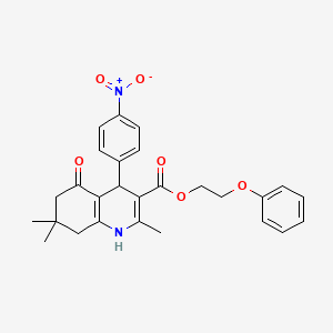 2-phenoxyethyl 2,7,7-trimethyl-4-(4-nitrophenyl)-5-oxo-1,4,5,6,7,8-hexahydro-3-quinolinecarboxylate