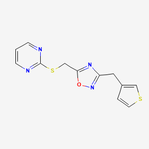 2-({[3-(3-thienylmethyl)-1,2,4-oxadiazol-5-yl]methyl}thio)pyrimidine