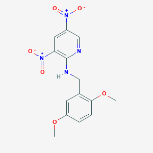 molecular formula C14H14N4O6 B5075728 N-(2,5-dimethoxybenzyl)-3,5-dinitro-2-pyridinamine 