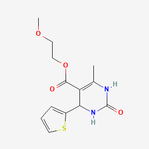 molecular formula C13H16N2O4S B5075750 2-methoxyethyl 6-methyl-2-oxo-4-(2-thienyl)-1,2,3,4-tetrahydro-5-pyrimidinecarboxylate 