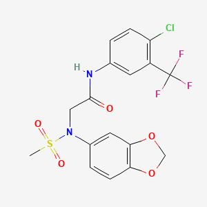 N~2~-1,3-benzodioxol-5-yl-N~1~-[4-chloro-3-(trifluoromethyl)phenyl]-N~2~-(methylsulfonyl)glycinamide