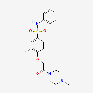 molecular formula C20H25N3O4S B5075780 3-methyl-4-[2-(4-methyl-1-piperazinyl)-2-oxoethoxy]-N-phenylbenzenesulfonamide 