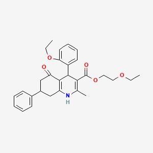 2-Ethoxyethyl 4-(2-ethoxyphenyl)-2-methyl-5-oxo-7-phenyl-1,4,5,6,7,8-hexahydroquinoline-3-carboxylate