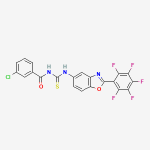 3-chloro-N-({[2-(pentafluorophenyl)-1,3-benzoxazol-5-yl]amino}carbonothioyl)benzamide