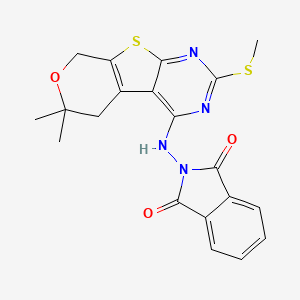 2-{[6,6-dimethyl-2-(methylthio)-5,8-dihydro-6H-pyrano[4',3':4,5]thieno[2,3-d]pyrimidin-4-yl]amino}-1H-isoindole-1,3(2H)-dione