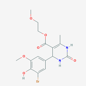 2-methoxyethyl 4-(3-bromo-4-hydroxy-5-methoxyphenyl)-6-methyl-2-oxo-1,2,3,4-tetrahydro-5-pyrimidinecarboxylate