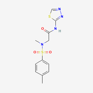 molecular formula C12H14N4O3S2 B5075923 2-[methyl-(4-methylphenyl)sulfonylamino]-N-(1,3,4-thiadiazol-2-yl)acetamide 