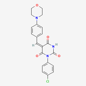 1-(4-chlorophenyl)-5-[4-(4-morpholinyl)benzylidene]-2,4,6(1H,3H,5H)-pyrimidinetrione