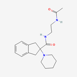 N-[2-(acetylamino)ethyl]-2-(1-piperidinyl)-2-indanecarboxamide