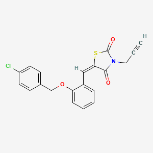 molecular formula C20H14ClNO3S B5076039 5-{2-[(4-chlorobenzyl)oxy]benzylidene}-3-(2-propyn-1-yl)-1,3-thiazolidine-2,4-dione 