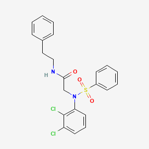 molecular formula C22H20Cl2N2O3S B5076055 N~2~-(2,3-dichlorophenyl)-N~1~-(2-phenylethyl)-N~2~-(phenylsulfonyl)glycinamide 